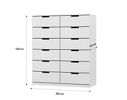 Изображение товара Комод Нордли 16 white ИКЕА (IKEA) на сайте adeta.ru